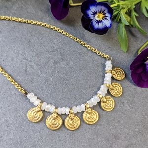 NWT Baizaar Moonstone Charm Beaded Necklace